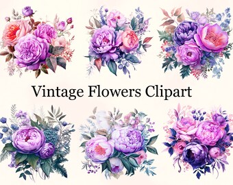 Watercolor Vintage Pastel Roses, Pastel Floral, Floral Clipart, Vintage Floral Clipart, Wedding Invitation, Pink Roses, commercial use