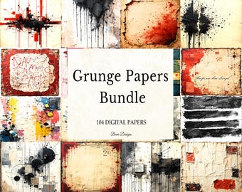 Grunge Paper Bundle: Eclectic Scrapbook & Junk Journal (Digital Download, Commercial Use)