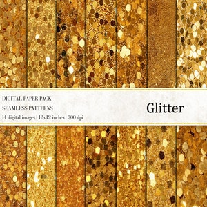 Glitter Digital Papers, Gold Glitter Seamless Patterns, Sparkly Glitter, Sequin Digital Papers, Glitter Backgrounds, Digital Papers