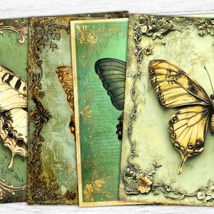 Butterfly Junk Journal Papers, Vintage Ephemera, Butterfly Papers, commercial use, Butterfly Grunge, Digital Collage Paper, Digital Download