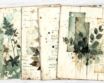 Vintage Botanical Junk Journal Papers: Collage Ephemera (Digital Download)