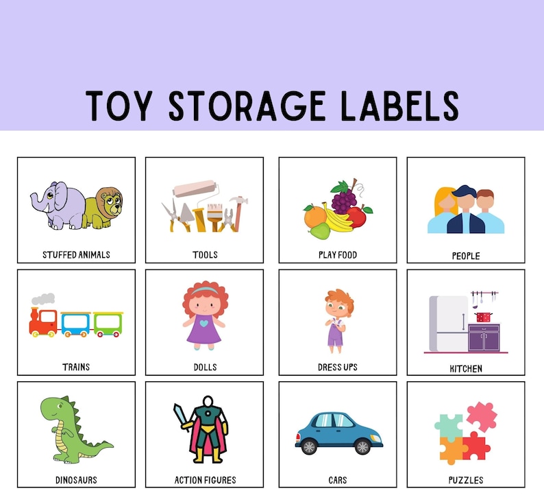 Kids Toy Room Organization Labels, Toy Room Storage Labels