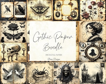 Gothic Grunge Paper Bundle: 358 Spooky Scrapbook Pages (Digital Download)