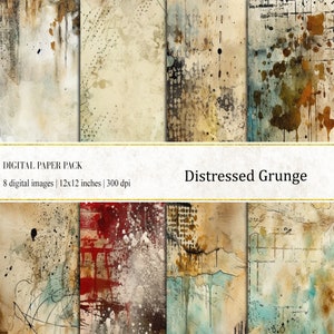 Distressed Grunge Digital Papers, Distressed Grunge Print, Grunge Digital Paper, Grunge Printable, Grunge Papers, Grunge Journal Papers