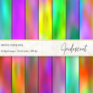 Iridescent Digital Papers, Iridescent Background, Iridescent Textures, Iridescent Prints, Digital Papers, Gradient Digital Papers