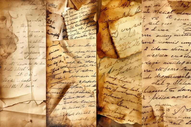 Vintage Handwritten Notes Digital Papers, Notes Digital Papers, Antique ...