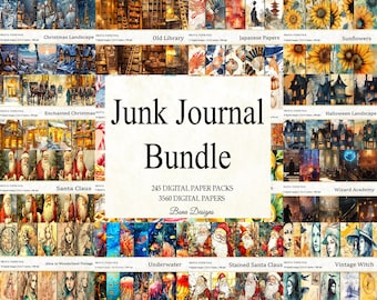 3560 Vintage Digital Paper Pack, Junk Journal Kit (Digital Download)