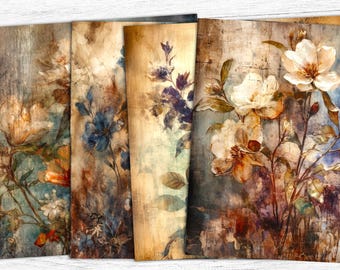 ヴィンテージフラワーエフェメラ：ジャンクジャーナル用のアンティーク