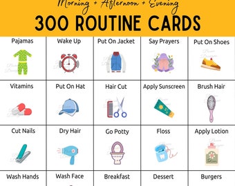 Routine Cards, Charts for Kids, Chores Chart | Morning, Afternoon, Evening | Visual Responsibility Schedule, Children&#39;s To Do Tasks