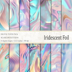 Iridescent Foil Digital Papers, Iridescent Foil Seamless Patterns, Iridescent Foil Textures, Holographic Foil Digital Papers, Digital Papers