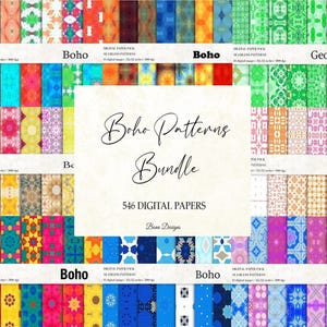 Boho Seamless Patterns Bundle: 546 JPG Digital Papiere (Kommerzielle Nutzung