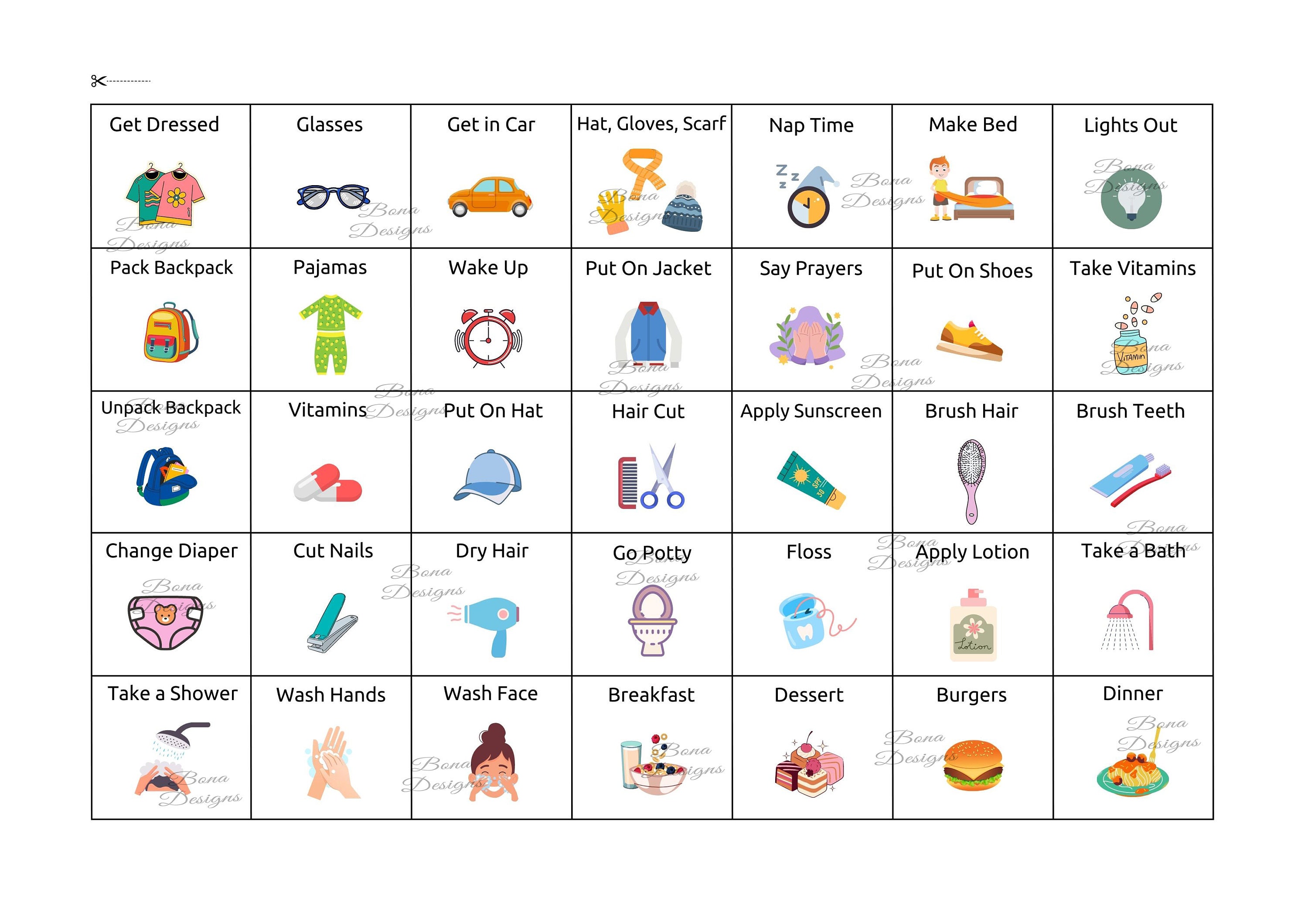 Kids Routine Cards: Visual Schedule, Chores Chart (digital Download) - Etsy