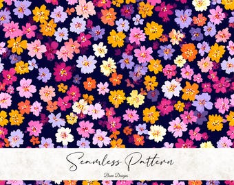 Ditsy Flowers Seamless Pattern: Floral Digital Paper (Digital Download)