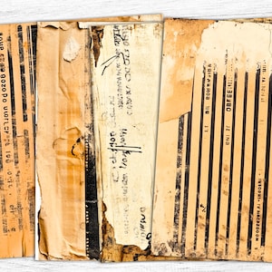 Carta per diario vintage, carta per artigianato, stampabile per artigianato, collage digitale vintage, download digitale, carte strappate, effimere stampabili