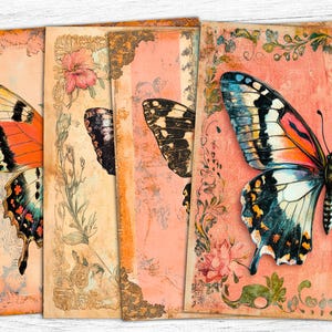 Vintage Butterfly Junk Journal Papers, Butterfly Papers, Butterfly Print, Ephemepa Backgrounds, Digital Download