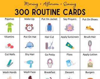 Routine Cards, Charts for Kids, Chores Chart | Morning, Afternoon, Evening | Visual Responsibility Schedule, Children's To Do Tasks