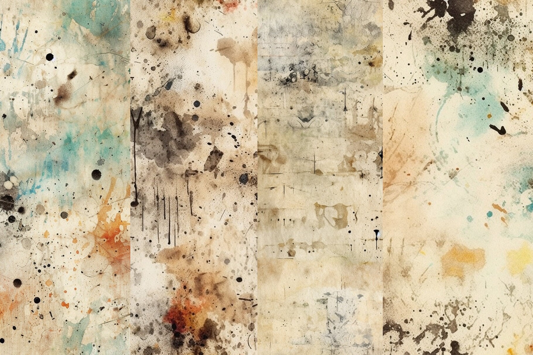 Grunge Digital Papers: Distressed Textures, Seamless Patterns (digital ...