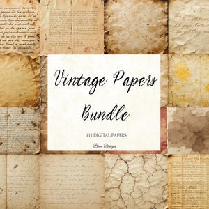 Vintage Papers Bundle, Vintage Junk Journal, Vintage Background, Antique Digital Paper, Craft Printable, Brown Papers, Digital Download