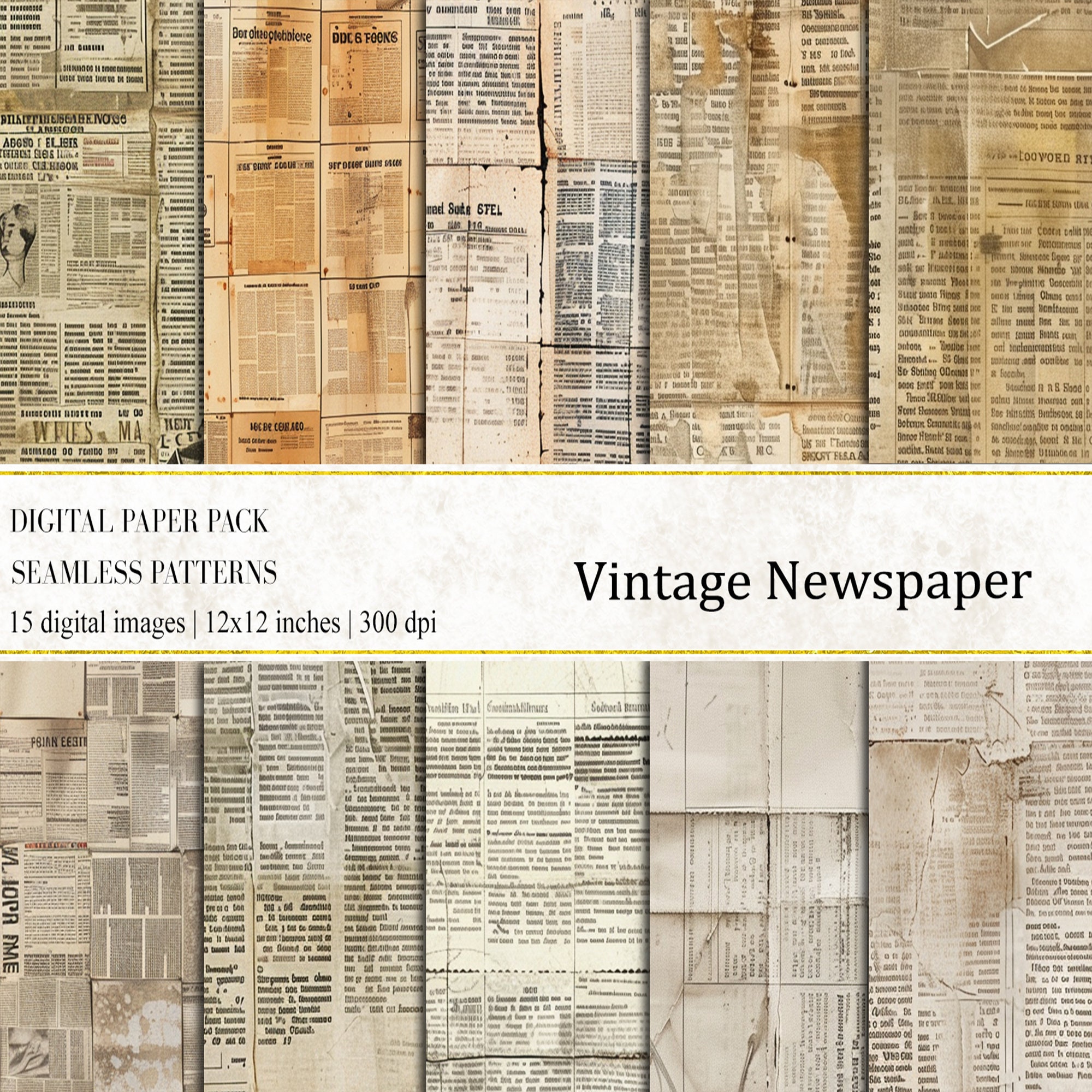 Vintage Newspaper Digital Papers, Newspaper Background