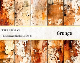 Grunge Texture Digital Paper: Abstract Art Scrapbook Backgrounds (Digital Download)