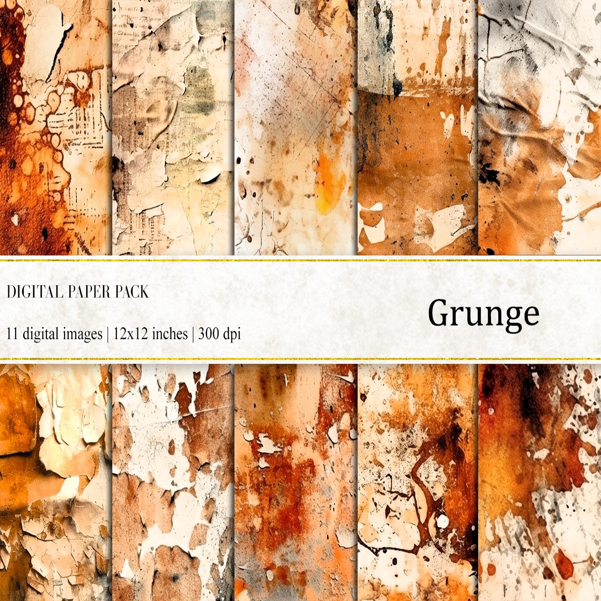 Grunge Texture Digital Paper: Abstract Art Scrapbook Backgrounds ...