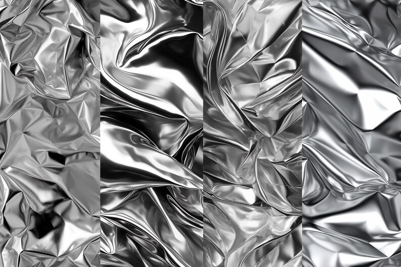 Silver Foil Digital Papers: Seamless Textures (digital Download) - Etsy