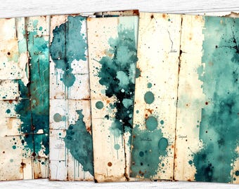 Green Grunge Papers: Distressed Texture for Junk Journals (Digital Download)