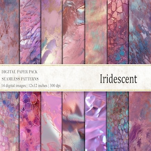 Iridescent Digital Papers, Iridescent Seamless Patterns, Iridescent Textures, Holographic Foil Digital Papers, Digital Papers
