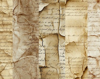 【期間限定！最安値挑戦】 Vintage Writing Digital Papers, Writing Paper Seamless その他