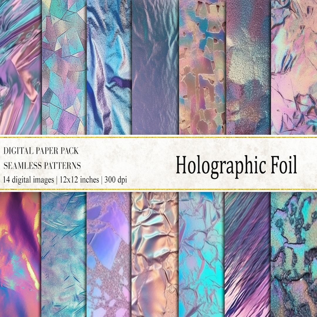 Holographic Foil Digital Papers: Seamless Patterns (digital Download ...