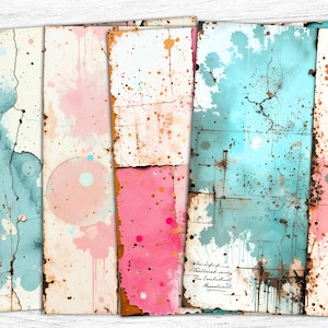 Carta da giornale grunge, carta grunge, sfondo consumato, download digitale, grunge acquerello, grunge rosa e blu, download digitale