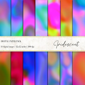 Iridescent Digital Papers, Iridescent Backgrounds, Iridescent Print, Gradient Backgrounds, Rainbow Backgrounds, Digital Papers