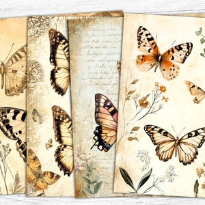 Vintage Butterfly Junk Journal Papers, Vintage Ephemera, Vintage Junk Journal, Butterfly Digital Paper, Digital Collage Sheet, Vintage Print
