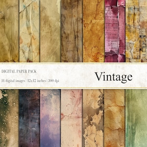 Vintage Digital Papers, Vintage Ephemera Digital Papers, Vintage Textures, Old Papers Prints, Vintage Background, Vintage Journal Papers