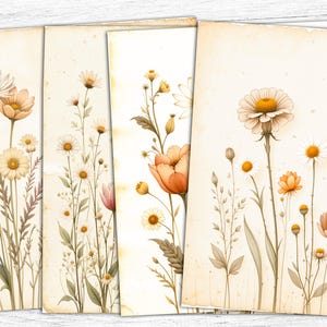 Spring Flowers Junk Journal Paper, Flowers Pages, Flowers Printable, Flowers Art, Digital Download, commercial use, Flowers Background