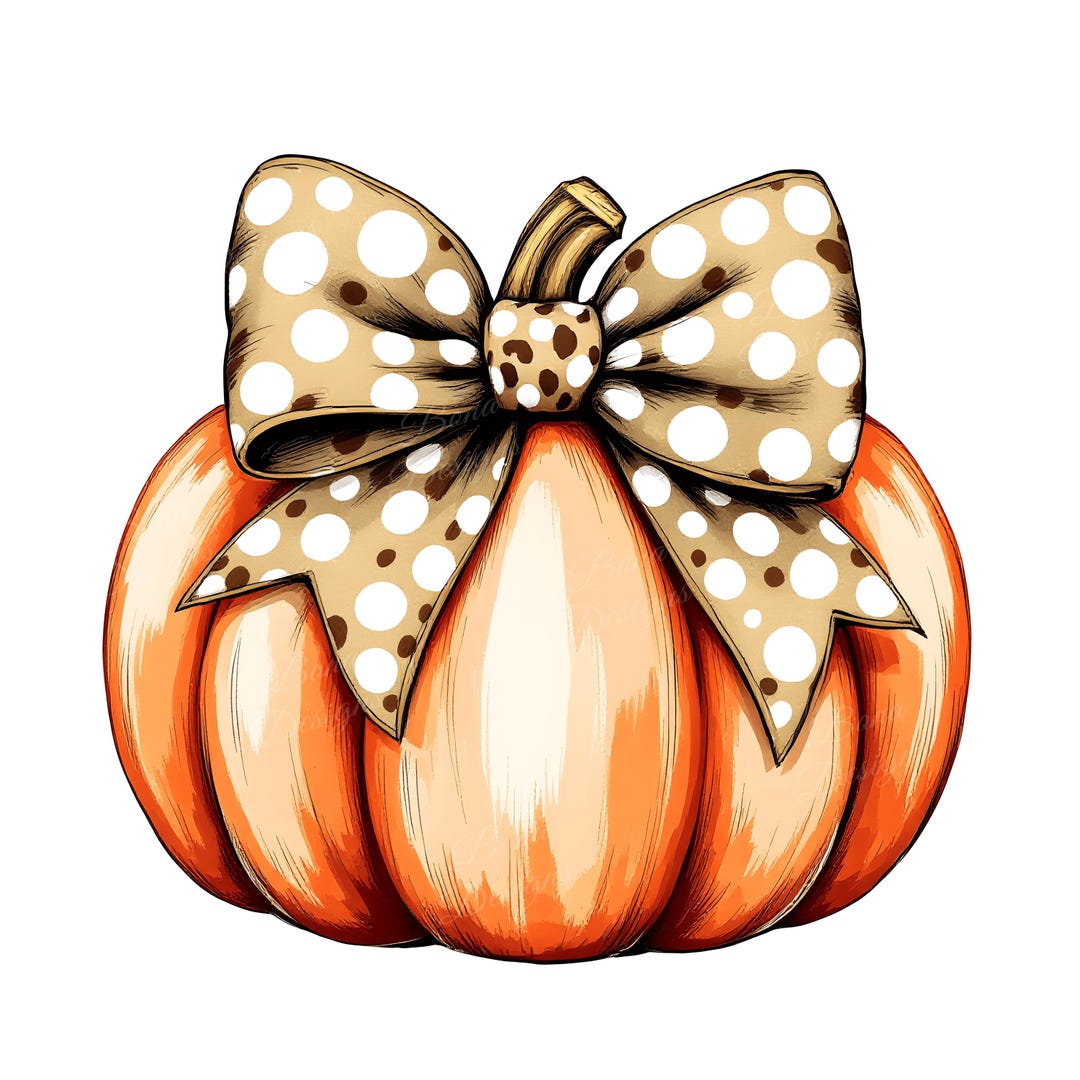 Autumn Pumpkin Bow PNG: Fall Clipart (digital Download) - Etsy