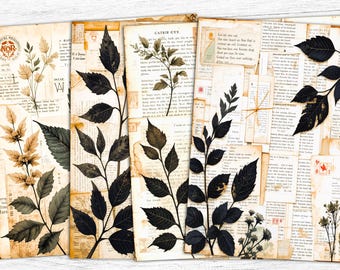 Botanical Junk Journal Papers: Vintage Plant Collage (Digital Download)