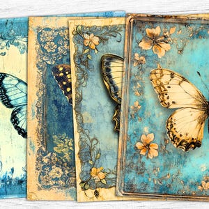 Butterfly Junk Journal Papers, Vintage Ephemera, Butterfly Papers, Digital Paper, Butterfly Grunge, Digital Collage Sheet, Digital Download