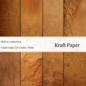 Papier kraft Papiers numériques, arrière-plans en papier kraft, papier kraft vintage, papier brun vintage, vieux papiers numériques, papiers numériques