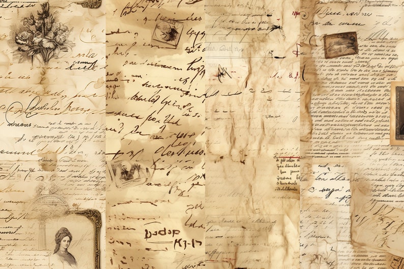 Puede incluir: Una imagen de fondo vintage con un collage de papel viejo, notas escritas a mano y fotograf&iacute;as descoloridas. El papel es de color marr&oacute;n claro con un aspecto desgastado, y la escritura est&aacute; en tinta negra. Las fotograf&iacute;as son en blanco y negro y muestran varias escenas.