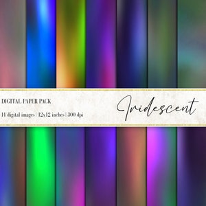 Iridescent Digital Papers, Gradient Background, Iridescent Background, Iridescent Print, Gradient Texture, Commercial Use