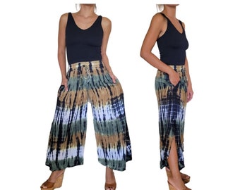 Tie Dye Pants With Pockets Boho Hippie Festival Lounge Wear One Size Fits Small-Large