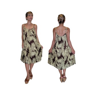 Short Tropical Sundress With Pockets Swim Wear Cover Up Casual Resort Wear One Size Fits S-2X