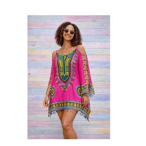 Pink Dashiki Dress - Etsy
