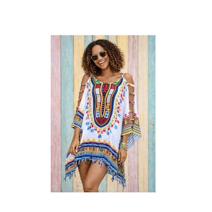 White Dashiki Dress - Etsy
