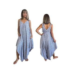 Womens Tropical Wide Leg Jumpsuit With Pockets And Belt, Swimsuit Cover Up, Boho Festival Fashion, One Size, Plus Size