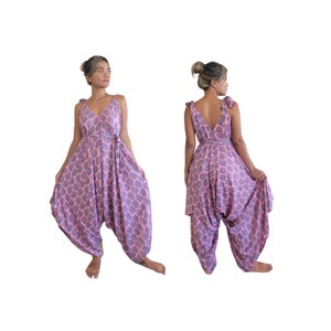 Womens Tropical Wide Leg Jumpsuit With Pockets And Belt, Swimsuit Cover Up, Boho Festival Fashion, One Size, Plus Size