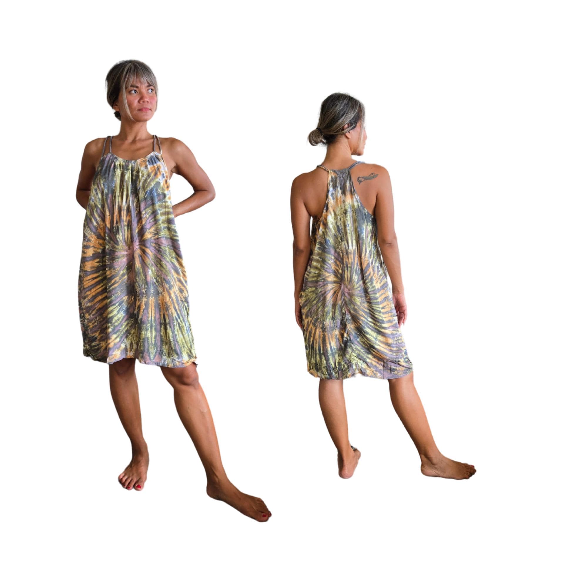 tie dye festival dress Tie-Dye Festival Maxi Dress Slate/Grey/Lavender / S