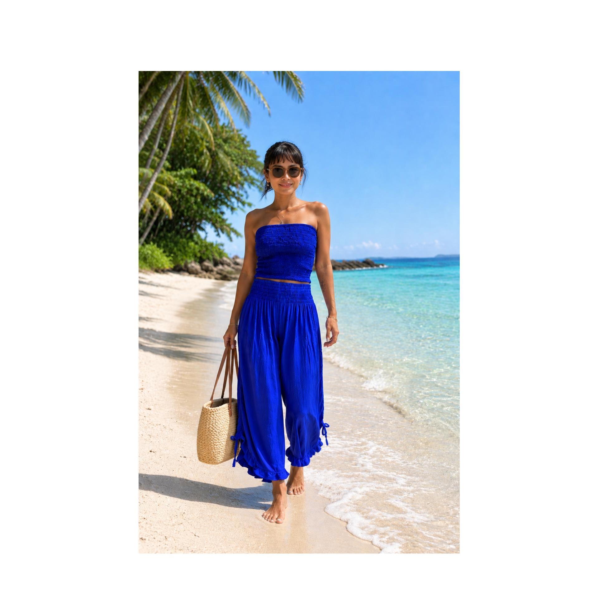Woman Royal Blue Dress Pants