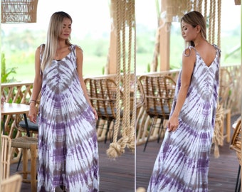 Robe Maxi Tie-dye Bleue Taille M - Occasion Très Bon état, Style Décontracté